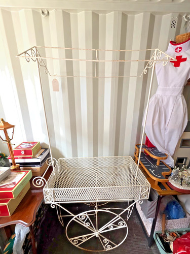 Cart vintage white metal - vintage,