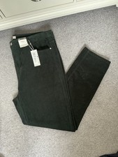 Marks & Spencer ladies Straight Leg Bottle Green cord jeans size  22 long BNWT