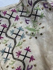 Antique Early 1860s / 1900s Crimean Tartar Zeynep Turkish Muslin Embroidery