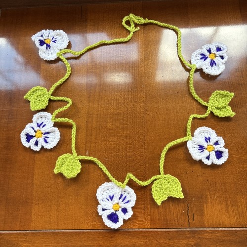 Handmade crocheted pansy - handmade,