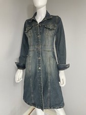 Cars Jeans Vintage Denim Button Up Dress Size S M  Western Style Medium Wash Y2K
