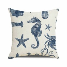 Crab Starfish Throw Pillow Covers Coastal Beach Octopus Turtle Fish Cushion Case
