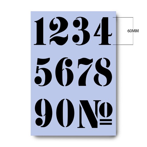Stencil numbers tall - 60,