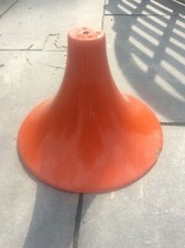 Vintage Orange Mid Century 1970s Fibre Glass Industrial Celiing Lamp Light Shade