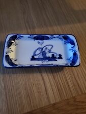 Vintage Blue And white Hand Painted Mint tray. 16x7 cm European.