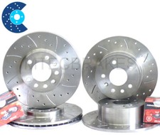 BMW 3 E30 325i 01/85-08/91 Front Rear Brake Discs and Pads Drilled Grooved