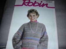 ROBIN CHUNKY & DK 8 PATTERNS WAISTCOATS, SWEATERS& CARDIGAN 71-107 CMS KNITTING 