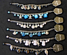 Dangle Charm Chain Bracelets Jewellery Glass Beads - 6x Designs - x130 Job Lot !