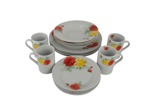 Piece floral dinnerware set - 16,