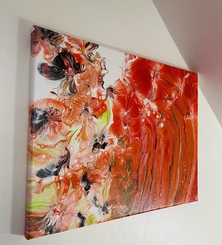 Abstract acrylic fluid pour - acrylic,