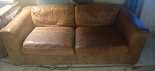 sofa 3 seater used honey tan