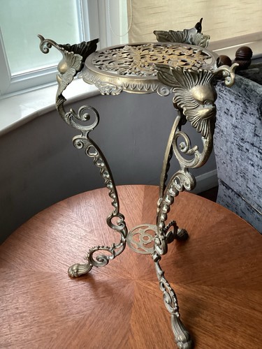 Brass nouveau plant stand - plant,
