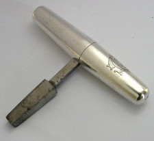 UNUSUAL STERLING SILVER RAILWAY FOLDING CARRIAGE KEY VICTORIAN ANTIQUE 1875