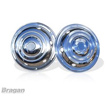 19.5" Universal Front Stainless Steel Wheel Sleeves Trims Covers Truck Lorry