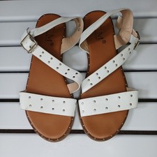 Sandals white silver flats