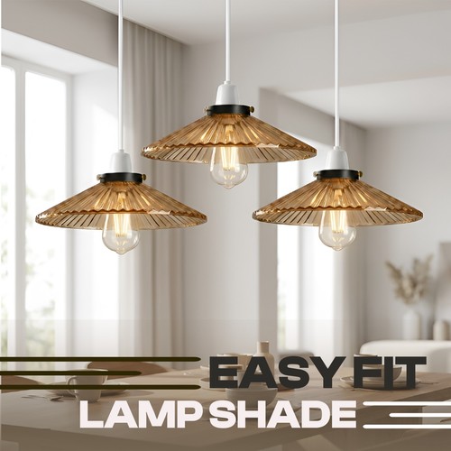 Amber glass lamp shades - glass,