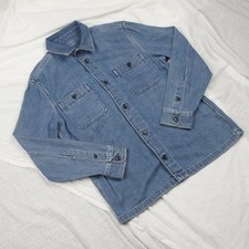 M&S - Small - Men's Blue Denim Long Sleeve Overshirt Chore Light Jacket