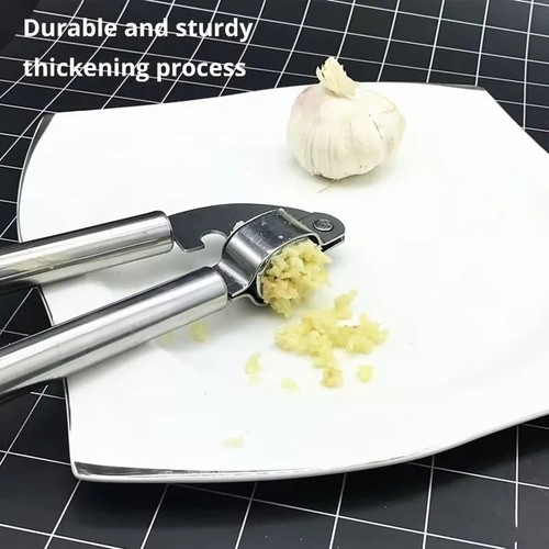 Stainless steel garlic crusher - steel,
