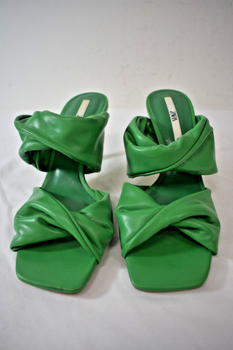 Zara green leather - zara, sandals