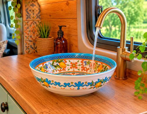 Amalfi bloom campervan sink - bloom,
