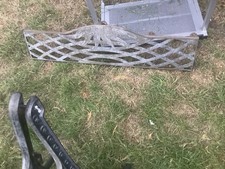 Vintage cast iron bench ends, decorative back panel and seat braces