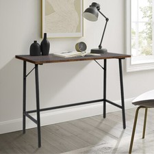 Side Laptop Computer Table Wood Top Metal Swivel Ofiice Chairs Study Workstation