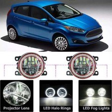 LED Fog Light Kit Angel Eye Rings DRL Daytime Running Lamp Fit For Ford Fiesta