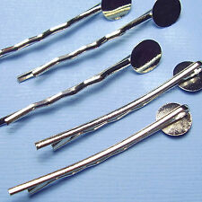 20 Silver Hair Pin Blanks