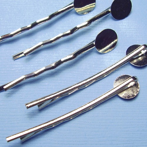 Silver hair pin blanks - hair,