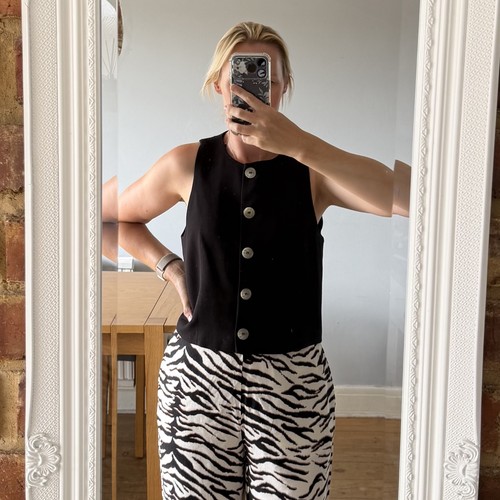 Zara black viscose waistcoat - zara,