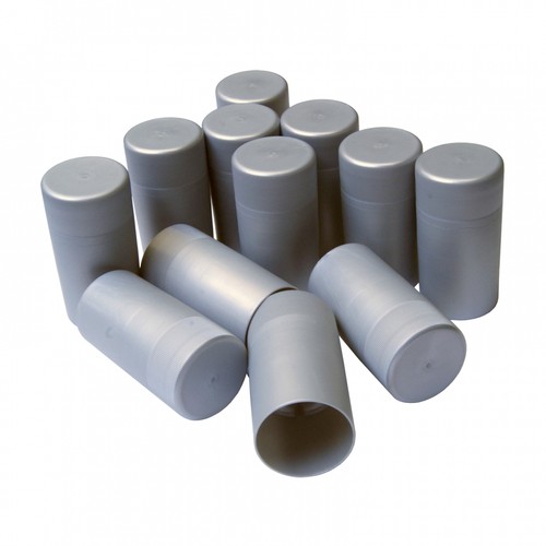 Silver plastic screw - screw, caps