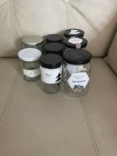 Job Lot, Bundle Of 9 Glass Honey Jam Jars With Lids, Food Storage Containers