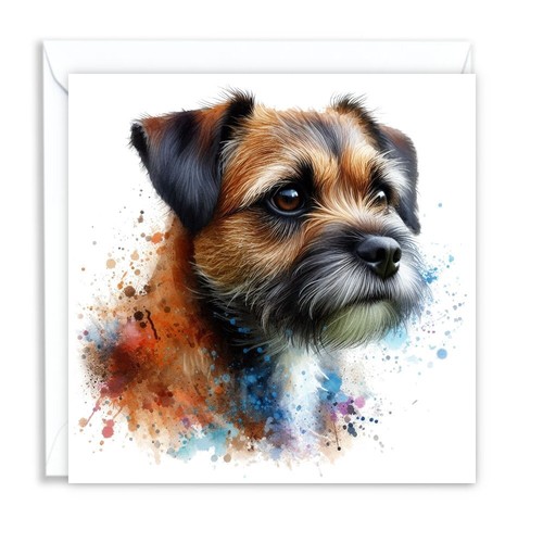 Border terrier dog - terrier, watercolour