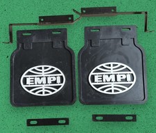 VW TYPE 2 Camper Baywindow Splitscreen Bus EMPI Mud Flaps -Black With White Logo