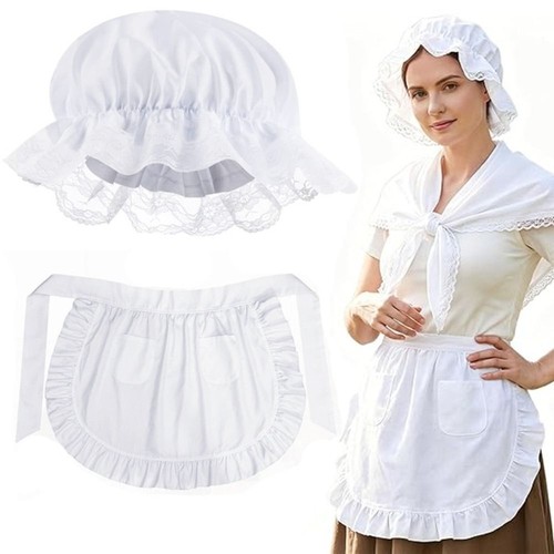 Ruffled brim maid bonnet - brim,