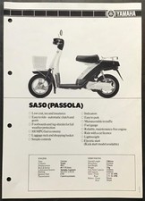 YAMAHA SA50 Passola MOTORCYCLE Sales Specification Leaflet c1982/83 #SA.50M