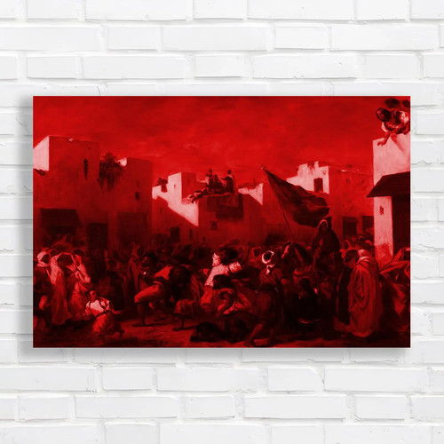 Moroccan street scene red - scene,