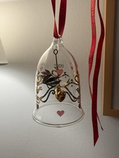 Holmegaard Christmas Tree Ornament Glass Bell Heart Hand Blown Jette  Frolich 