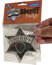 SILVER JUMBO SHERIFF STAR