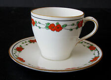 1927 Royal Doulton Poppy H3144 Demitasse Coffee Can / Cup & Saucer