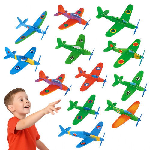 Foam glider planes 12 pack - 8",