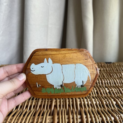Wooden rhino hanging wall - wooden,