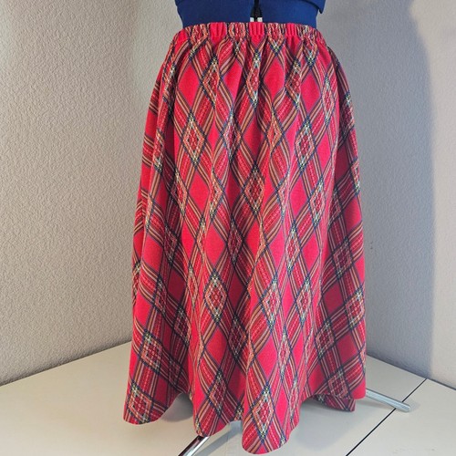 Vintage plaid red - skirt, 60s