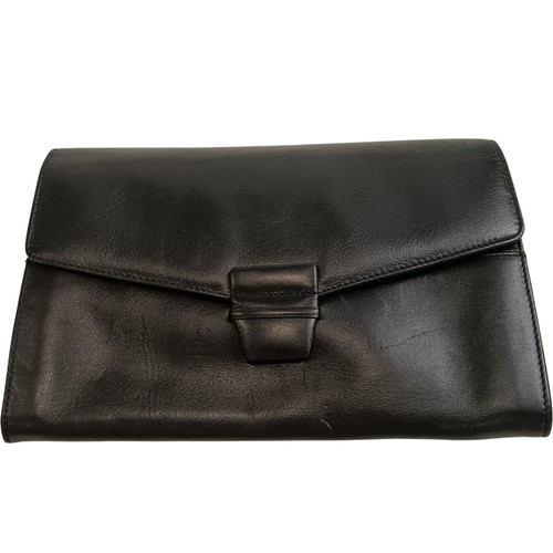 Smythson black leather travel - smythson,
