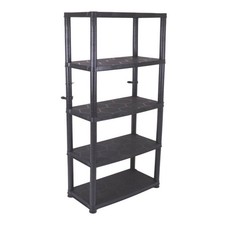 Shelving Unit 5 Tier Garage Storage Racking Plastic Black 850 x 400 x 1900mm