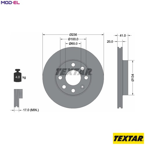 Brake disc 92029603 - 2x, for