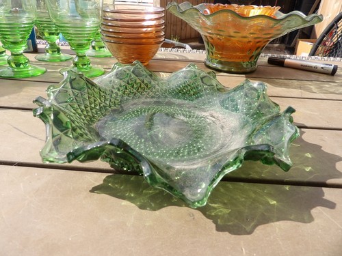 Vintage pressed textured green