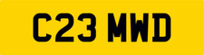 RARE 2 DIGIT SHORT OLD PRIVATE DVLA CAR REG NUMBER PLATE C23 MWD FEES PAID MW MD
