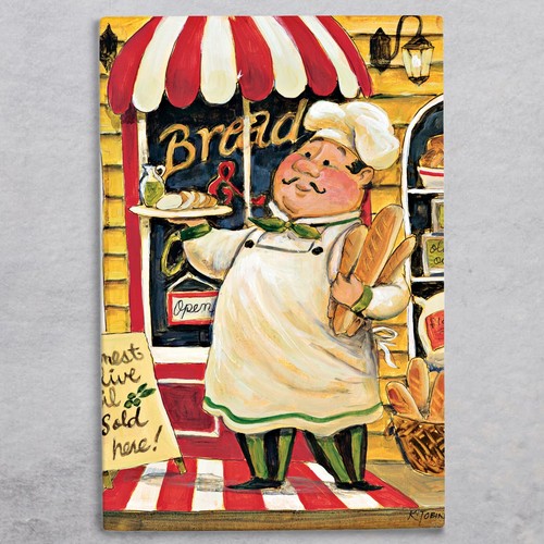 Bread chef ceramic tile - chef,