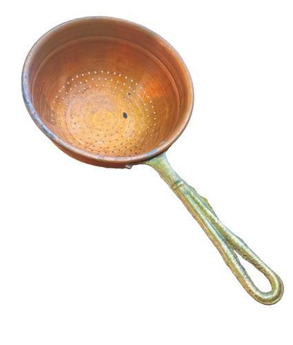 Small vintage copper colander - copper,